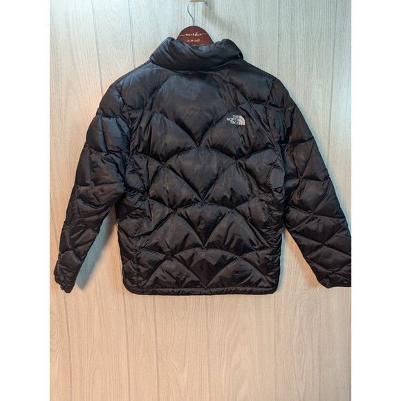 North Face 550 Fill Quilted Goose Down Puffer Black Jacket Women L Aconcagua - Picture 5 of 8